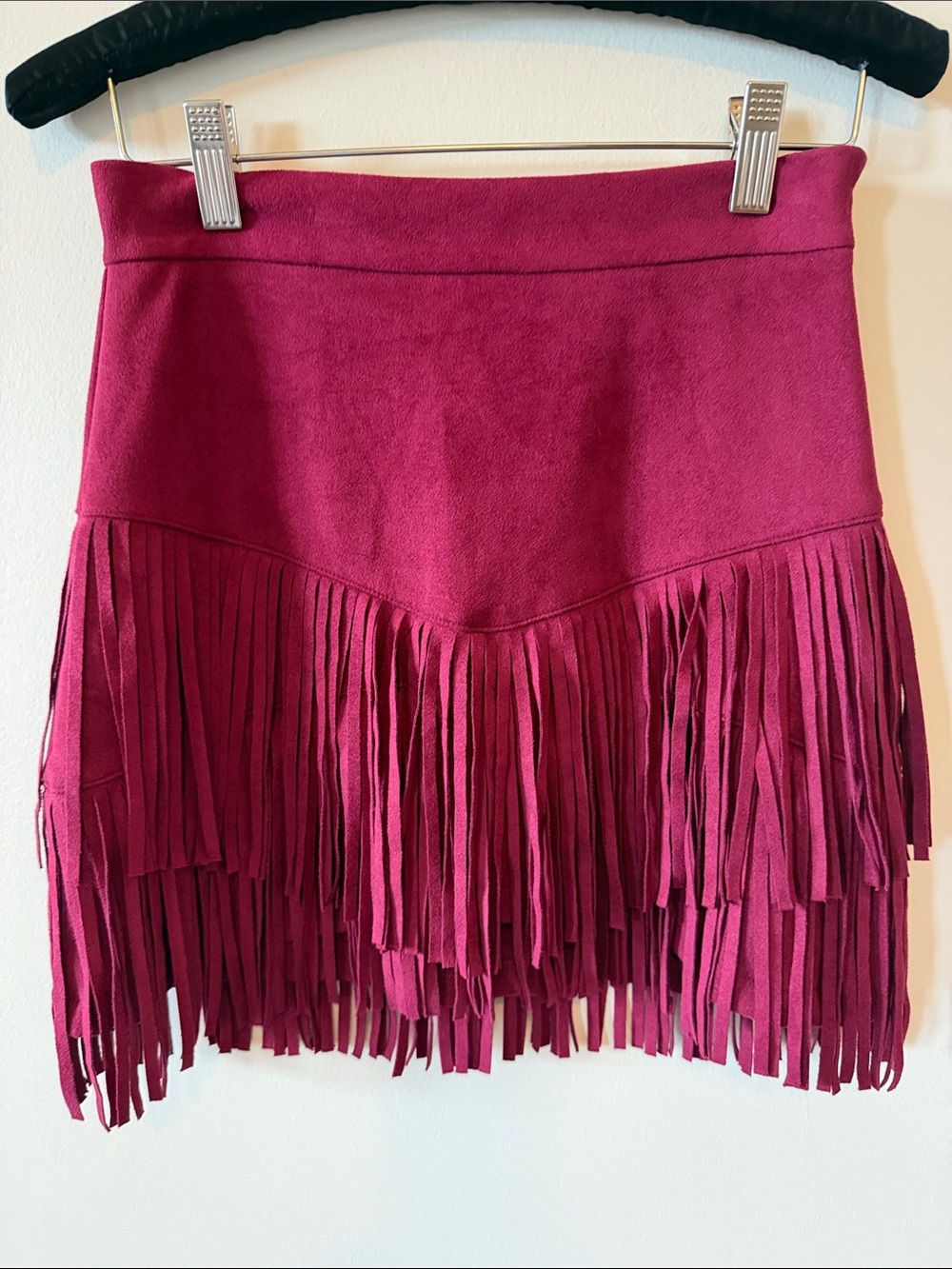 Altar'd State Magenta Fringe Mini Skirt